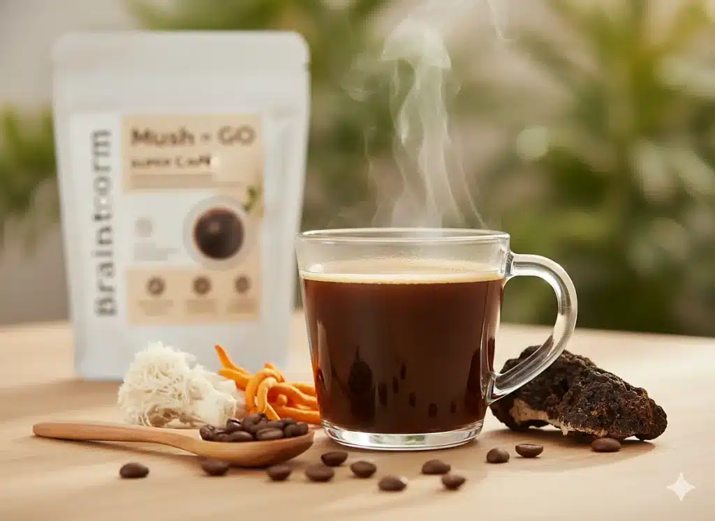 Test & Avis : Brainstoorm Coffee Mushngo – le café adaptogène au goût authentique et à l’extraction CO₂ bio 14 La marque Mushngo revient avec une innovation majeure : Brainstoorm Coffee. Ce café adaptogène bio au vrai goût de café