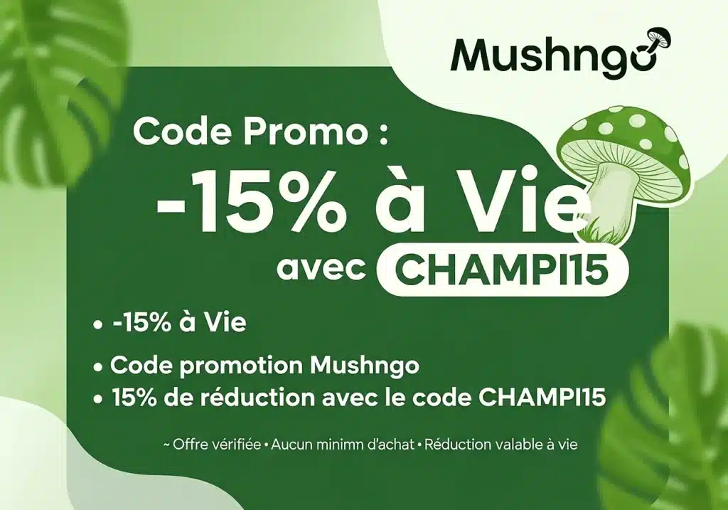 Votre code promo Mushngo -15% avec le code CHAMPI15