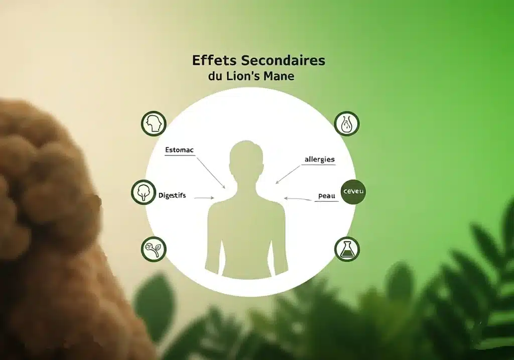 Lion’s Mane : effets secondaires et contre-indications 3 Les effets les plus fréquents avec le Lion's Mane sont des nausées légères, ballonnements et selles plus molles.