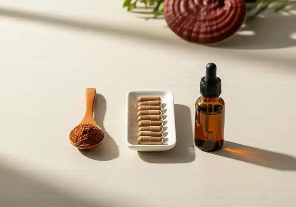 Quelle posologie de Reishi pour bien dormir ? 3 La posologie du Reishi selon la forme : poudre, gélule, extrait liquide, tisane