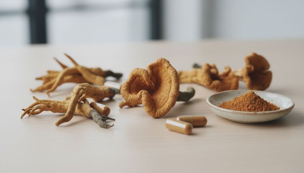 Le cordyceps : le champignon de l'énergie pour booster votre vitalité 7 Découvrez le cordyceps, le champignon naturel reconnu pour ses propriétés énergisantes et revitalisantes, idéal pour booster votre vitalité au quotidien.